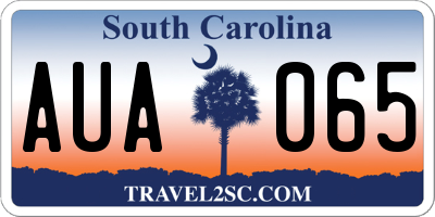 SC license plate AUA065