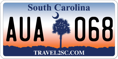 SC license plate AUA068