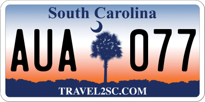 SC license plate AUA077