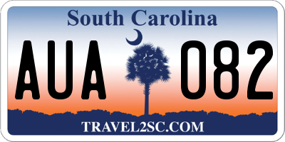 SC license plate AUA082