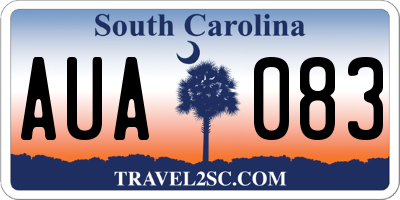 SC license plate AUA083