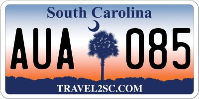 SC license plate AUA085
