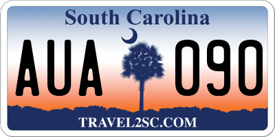 SC license plate AUA090