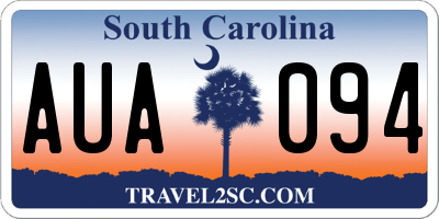 SC license plate AUA094