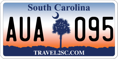 SC license plate AUA095