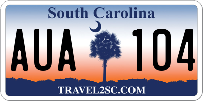 SC license plate AUA104