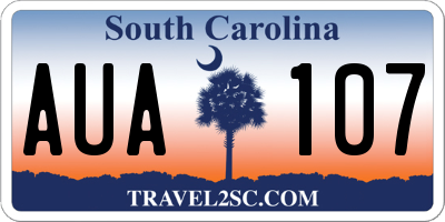 SC license plate AUA107