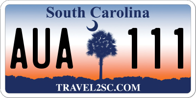 SC license plate AUA111