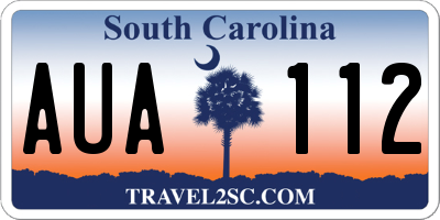 SC license plate AUA112