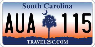 SC license plate AUA115