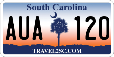 SC license plate AUA120