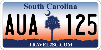 SC license plate AUA125