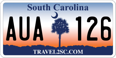 SC license plate AUA126