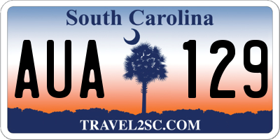 SC license plate AUA129