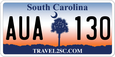SC license plate AUA130