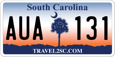 SC license plate AUA131