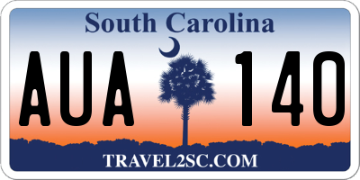 SC license plate AUA140