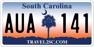 SC license plate AUA141