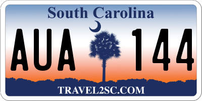 SC license plate AUA144