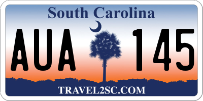 SC license plate AUA145