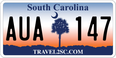 SC license plate AUA147