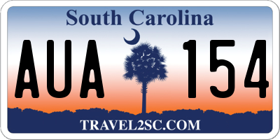 SC license plate AUA154
