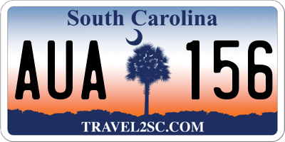 SC license plate AUA156