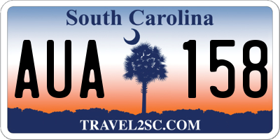 SC license plate AUA158