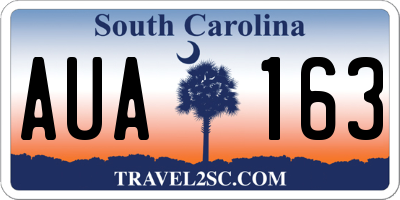 SC license plate AUA163