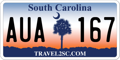 SC license plate AUA167