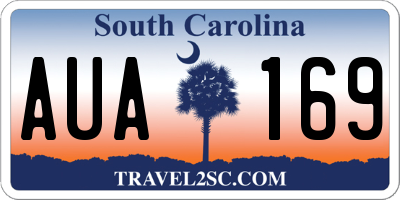 SC license plate AUA169
