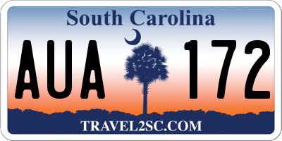 SC license plate AUA172