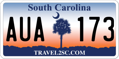 SC license plate AUA173