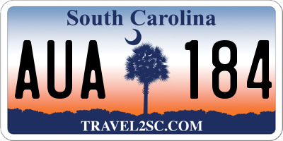 SC license plate AUA184
