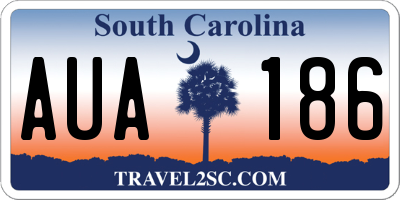 SC license plate AUA186