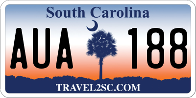 SC license plate AUA188