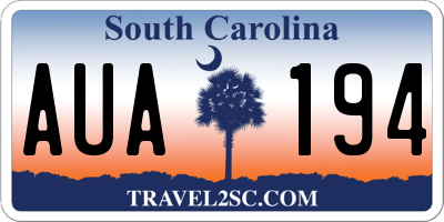 SC license plate AUA194