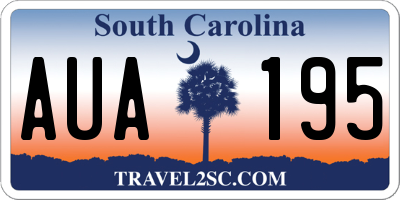 SC license plate AUA195