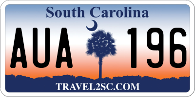 SC license plate AUA196