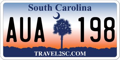 SC license plate AUA198