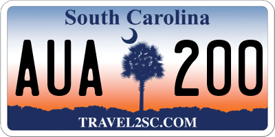 SC license plate AUA200