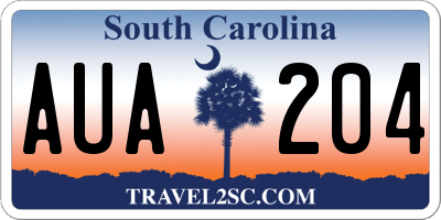 SC license plate AUA204