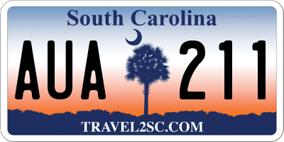SC license plate AUA211