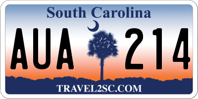 SC license plate AUA214