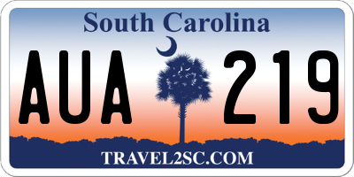 SC license plate AUA219