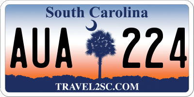 SC license plate AUA224