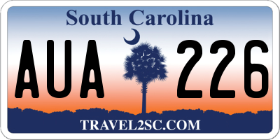 SC license plate AUA226
