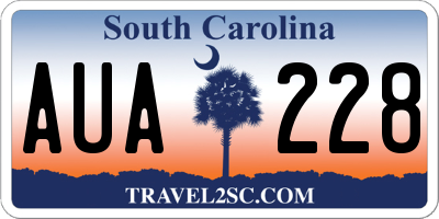 SC license plate AUA228