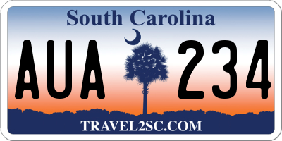 SC license plate AUA234