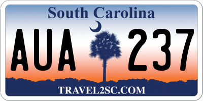 SC license plate AUA237